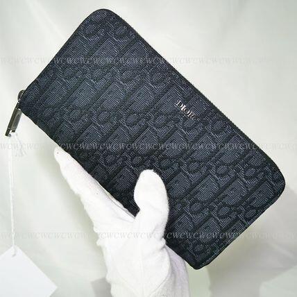 すぐ届く∞Dior国内発■ディオールオブリークジャカード 長財布